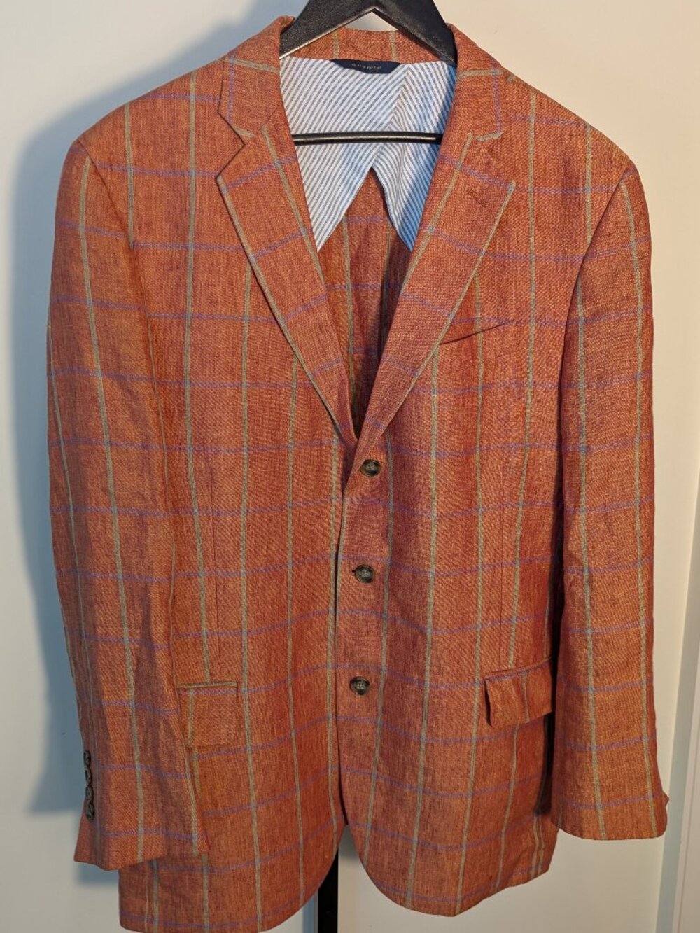 Brooks Brothers Regent Fit Italian Wool Sport Coat Windowpane Blazer | Sz 44R